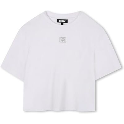 DKNY D62411 t-shirt för flickor, Vit, 12 år DKNY D62411 t-shirt för flickor, Vit, 12 år