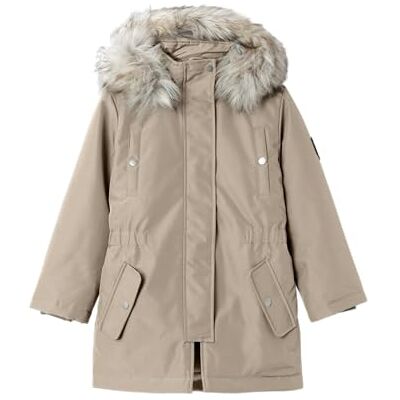 NAME IT Nkfmilla parkajacka lång Noos kortvarig jacka flicka, Oxford Tan, 128 cm NAME IT Nkfmilla parkajacka lång Noos kortvarig jacka flicka, Oxford Tan, 128 cm