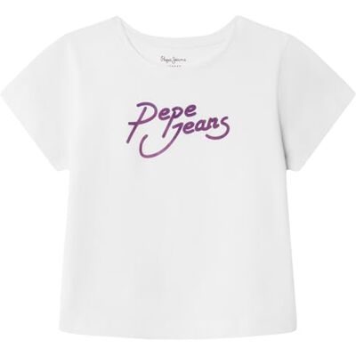 Pepe Jeans Avani T-shirt för flickor, vit (vit), 4, Vit (vit), 4 år Pepe Jeans Avani T-shirt för flickor, vit (vit), 4, Vit (vit), 4 år