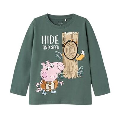 NAME IT pojkar Nmmosgar Peppa Ls Nreg Top Cplg långärmad tröja, Mörk skog, 86 NAME IT pojkar Nmmosgar Peppa Ls Nreg Top Cplg långärmad tröja, Mörk skog, 86