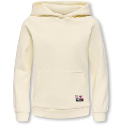 ONLY & Kids Kognoomi-vinta etikett Ls Hood Cs SWT Noos, Antik vit, 110-116 ONLY & Kids Kognoomi-vinta etikett Ls Hood Cs SWT Noos, Antik vit, 110-116