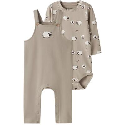 NAME IT Nbmvonne sweat jumpsuit box bru set, Island Fossil, 62 NAME IT Nbmvonne sweat jumpsuit box bru set, Island Fossil, 62