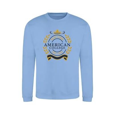 AMERICAN COLLEGE USA Tröja tröja med tryck varma kläder unisex barn pojkar och flickor casual modell ACSCRW5 himmelsblå 8 år, turkos, 8 �r AMERICAN COLLEGE USA Tröja tröja med tryck varma kläder unisex barn pojkar och flickor casual modell ACSCRW5 himmelsblå 8 år, turkos, 8 �r
