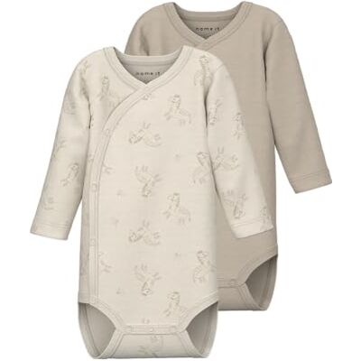 NAME IT Namn it baby unisex Nbnbody 2P Ls Wrap Rainy Day Zebra Noos (2-pack), Regnig dag, numeric_50 NAME IT Namn it baby unisex Nbnbody 2P Ls Wrap Rainy Day Zebra Noos (2-pack), Regnig dag, numeric_50