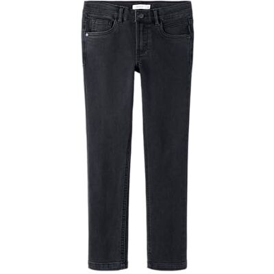 NAME IT Nkmsilas Slim Fleece Jeans 3023-An O, Svart denim, 116 NAME IT Nkmsilas Slim Fleece Jeans 3023-An O, Svart denim, 116