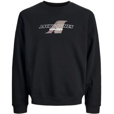 JACK & JONES JUNIOR Jcotier Print Sweat Crew Neck Sn Jnr, svart, 128 JACK & JONES JUNIOR Jcotier Print Sweat Crew Neck Sn Jnr, svart, 128