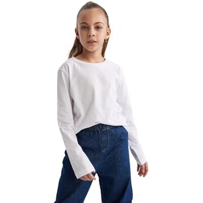 DeFacto T-shirt för flickor, Vit, 11-12 år DeFacto T-shirt för flickor, Vit, 11-12 år