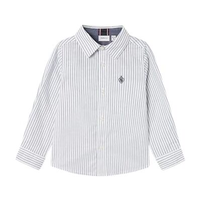 NAME IT Pojkar Nmmrekid skjorta långärmad skjorta, Ljus vit/detalj: tunn remsa – flintsten, 92 NAME IT Pojkar Nmmrekid skjorta långärmad skjorta, Ljus vit/detalj: tunn remsa – flintsten, 92
