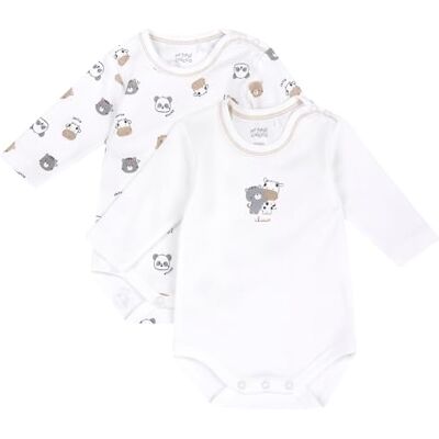Chicco Unisex barn långärmad body set, Naturlig, 12 månader Chicco Unisex barn långärmad body set, Naturlig, 12 månader