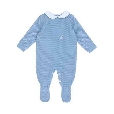 Chicco Bomull Trikå Onesie med fötter Pyjamas för unisex barn och småbarn, Medelblå, 0 mesi Chicco Bomull Trikå Onesie med fötter Pyjamas för unisex barn och småbarn, Medelblå, 0 mesi