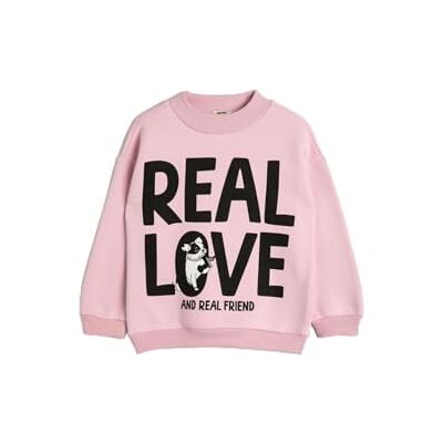 Koton Girls's Långärmad crew neck tryckt detalj borstad interiör sweatshirt, Rosa (274), 4-5 år Koton Girls's Långärmad crew neck tryckt detalj borstad interiör sweatshirt, Rosa (274), 4-5 år