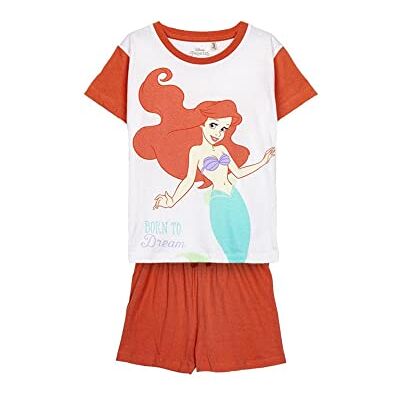 CERDÁ LIFE'S LITTLE MOMENTS unisex baby pyjamas för barn Ariell, liten sjöjungfru sommarpyjamas för flickor, vit och röd, 7 År CERDÁ LIFE'S LITTLE MOMENTS unisex baby pyjamas för barn Ariell, liten sjöjungfru sommarpyjamas för flickor, vit och röd, 7 År