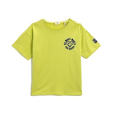 Koton Flickor slogan tryckt T-shirt crew neck, Grön (973), 5-6 År Koton Flickor slogan tryckt T-shirt crew neck, Grön (973), 5-6 År