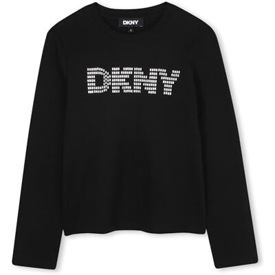 DKNY D62414 t-shirt för flickor, Svart, 16 år DKNY D62414 t-shirt för flickor, Svart, 16 år