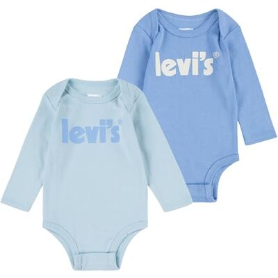 Levi's Baby Lhn affisch logotyp 2-pack L/S Bodysu Nl0308 overall, Vista blå, 6 Månader Levi's Baby Lhn affisch logotyp 2-pack L/S Bodysu Nl0308 overall, Vista blå, 6 Månader