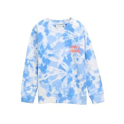 TOM TAILOR Barn pojkar sweatshirt, 37223 – Mid Blue White slips färgdesign, 116-122 TOM TAILOR Barn pojkar sweatshirt, 37223 – Mid Blue White slips färgdesign, 116-122