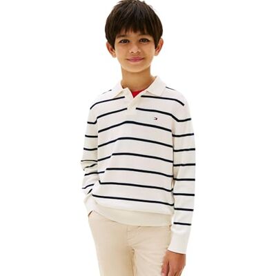 Tommy Hilfiger polokrage pojke tröja Ls KB0KB10252 tröjor, vit (elfenben sidenrandig), 3 år Tommy Hilfiger polokrage pojke tröja Ls KB0KB10252 tröjor, vit (elfenben sidenrandig), 3 år