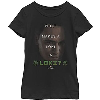 Marvel (TV-show What Loki Girl's Solid Crew Tee, svart, X-Small, svart, XS Marvel (TV-show What Loki Girl's Solid Crew Tee, svart, X-Small, svart, XS
