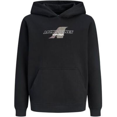 JACK & JONES JUNIOR Jcotier främre tryck sweat Hood Jnr, svart, 164 JACK & JONES JUNIOR Jcotier främre tryck sweat Hood Jnr, svart, 164