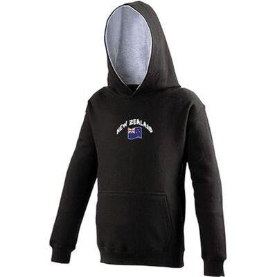 Supportershop huvtröja Nya Zeeland, 9–11 år, unisex, barn, svart, FR: L (tillverkarstorlek Supportershop huvtröja Nya Zeeland, 9–11 år, unisex, barn, svart, FR: L (tillverkarstorlek