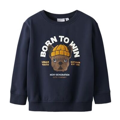 NAME IT Nmmriguna Ls Nreg Sweat Bru Box, marinblå blazer, 116 NAME IT Nmmriguna Ls Nreg Sweat Bru Box, marinblå blazer, 116