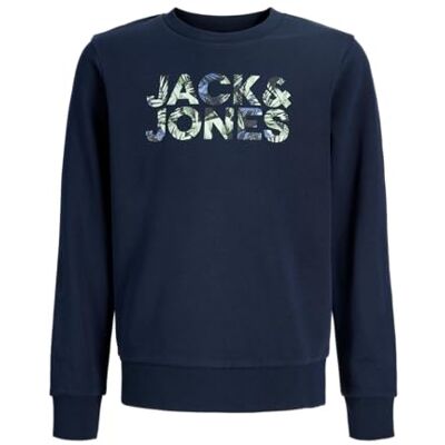 JACK & JONES Jjeff Logo Sweat Crew Jnr, Sky Captain, 128 JACK & JONES Jjeff Logo Sweat Crew Jnr, Sky Captain, 128