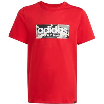 adidas Chlopcy CAMO LINEAR JUNIOR BOYS GRAPHIC TEE, better scarlet, 9-10 Years adidas Chlopcy CAMO LINEAR JUNIOR BOYS GRAPHIC TEE, better scarlet, 9-10 Years