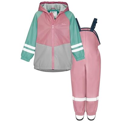Playshoes Tvådelad regndräkt, fleecefoder, fodrad dräkt, Rosa-rosa, 116 Playshoes Tvådelad regndräkt, fleecefoder, fodrad dräkt, Rosa-rosa, 116