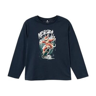NAME IT pojkar Nkmremusjul Ls Nreg toppbox långärmad tröja, Mörk safir, 122-128 NAME IT pojkar Nkmremusjul Ls Nreg toppbox långärmad tröja, Mörk safir, 122-128