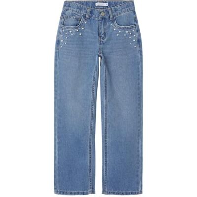NAME IT flickor raka jeans, Mellanblå denim, 146 NAME IT flickor raka jeans, Mellanblå denim, 146