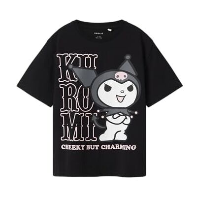 NAME IT Namn IT flicka Nkfakisa Kuromi Ss Nreg Top Box Sky, svart, 116 NAME IT Namn IT flicka Nkfakisa Kuromi Ss Nreg Top Box Sky, svart, 116
