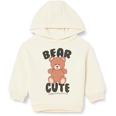 Koton Baybgirls huvtröja med teddy björn tryckt långärmad borstad interiör sweatshirt, Ecru (010), 6-9 Monate Koton Baybgirls huvtröja med teddy björn tryckt långärmad borstad interiör sweatshirt, Ecru (010), 6-9 Monate