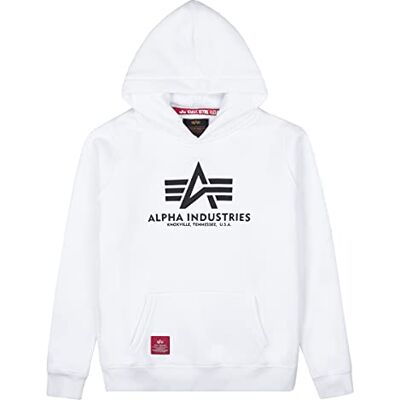 Alpha Industries Basic Hoody Huvtröja för barn/tonåringar Huvtröja för barn och tonåringar White Alpha Industries Basic Hoody Huvtröja för barn/tonåringar Huvtröja för barn och tonåringar White