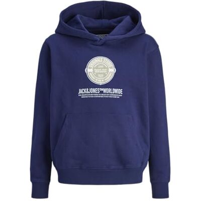 JACK & JONES JUNIOR Joryork Graphic Sweat Hood Jnr, Ocean Cavern, 128 JACK & JONES JUNIOR Joryork Graphic Sweat Hood Jnr, Ocean Cavern, 128