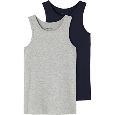 NAME IT Undertröja för pojkar (2-pack), Flerfärgad (Grey Melange Grey Melange), 104 cm NAME IT Undertröja för pojkar (2-pack), Flerfärgad (Grey Melange Grey Melange), 104 cm