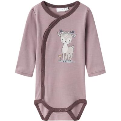 NAME IT Namn det baby flicka Nbfwillit ull Ls Wrap body långärmad body, lila, 56 NAME IT Namn det baby flicka Nbfwillit ull Ls Wrap body långärmad body, lila, 56