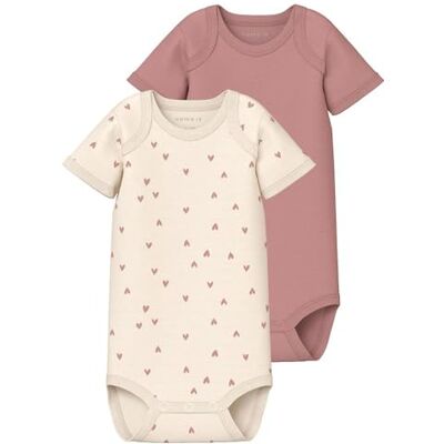 NAME IT Namn det baby – flicka Nbfbody 2p Ss Buttercream Hearts Noos, Buttercreme, 86 NAME IT Namn det baby – flicka Nbfbody 2p Ss Buttercream Hearts Noos, Buttercreme, 86