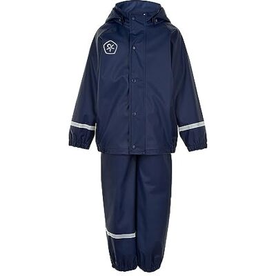 Color Kids Unisex barn regn set solid PU regnjacka, klänning blues, 116 cm Color Kids Unisex barn regn set solid PU regnjacka, klänning blues, 116 cm