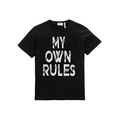 Koton Pojkar slogan tryckt kortärmad T-shirt bomull, Svart (999), 7-8 År Koton Pojkar slogan tryckt kortärmad T-shirt bomull, Svart (999), 7-8 År