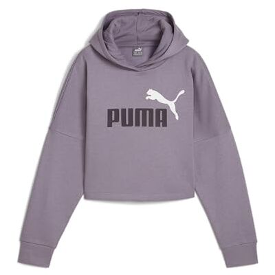 PUMA Ess logo beskuren huvtröja för flickor G-svett PUMA Ess logo beskuren huvtröja för flickor G-svett