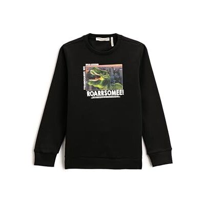 Koton Svart Sweatshirt - Dinosaurieutskrift - 11-12 år - pojke Koton Svart Sweatshirt - Dinosaurieutskrift - 11-12 år - pojke