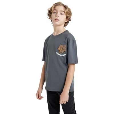 DeFacto T-shirt för pojkar, Anthra, 5-6 år DeFacto T-shirt för pojkar, Anthra, 5-6 år