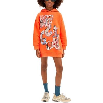 Desigual Flicka stickad långärmad klänning, röd, 8 år Desigual Flicka stickad långärmad klänning, röd, 8 år
