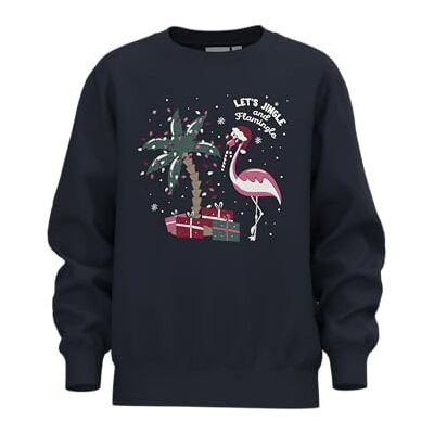 NAME IT Flicka Nkfvismas Ls Nreg sweat Bru sweatshirt, Mörk safir, 122-128 NAME IT Flicka Nkfvismas Ls Nreg sweat Bru sweatshirt, Mörk safir, 122-128
