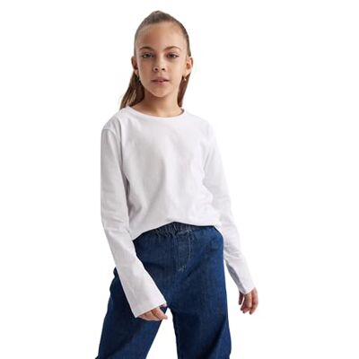 DeFacto T-shirt för flickor, Vit, 6-7 år DeFacto T-shirt för flickor, Vit, 6-7 år