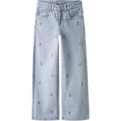 NAME IT Nkfrose Wide EMB Jeans 2010-Fr Noos, Mix Ljusblå, 134 Flickor, Ljusblå mix, 134 NAME IT Nkfrose Wide EMB Jeans 2010-Fr Noos, Mix Ljusblå, 134 Flickor, Ljusblå mix, 134