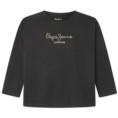Pepe Jeans flicka Vita Ls T-shirt, svart (svart), 12 år Pepe Jeans flicka Vita Ls T-shirt, svart (svart), 12 år