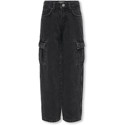 ONLY Girl jeans med breda ben KOGHARMONY vida bensnitt jeans, Tvättad svart, 116 ONLY Girl jeans med breda ben KOGHARMONY vida bensnitt jeans, Tvättad svart, 116