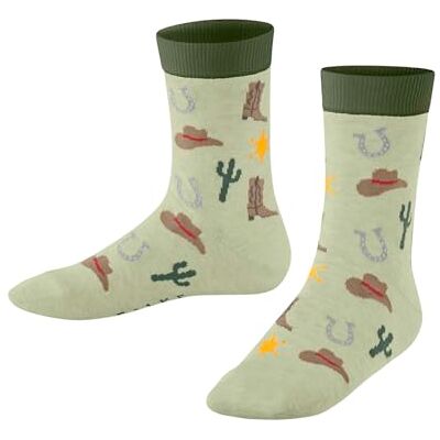 FALKE unisex barn Little Cowboy K så bomull mönstrade strumpor, Grön jade 7376, 27-30 FALKE unisex barn Little Cowboy K så bomull mönstrade strumpor, Grön jade 7376, 27-30