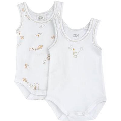 Chicco Två bodys, Vit, 0 mesi Chicco Två bodys, Vit, 0 mesi